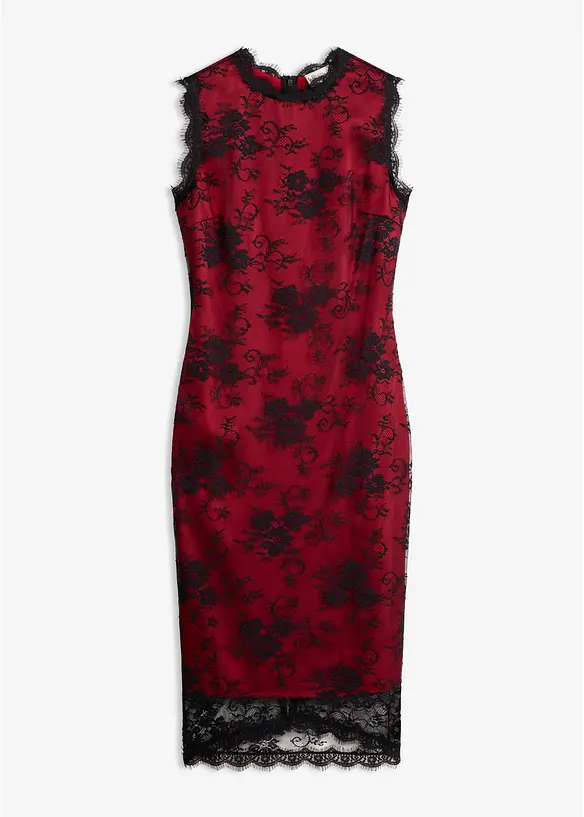 Robe &agrave; dentelle avec doublure en satin brillant, bonprix