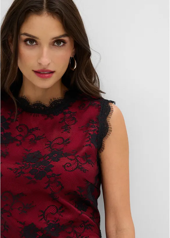 Robe &agrave; dentelle avec doublure en satin brillant, bonprix