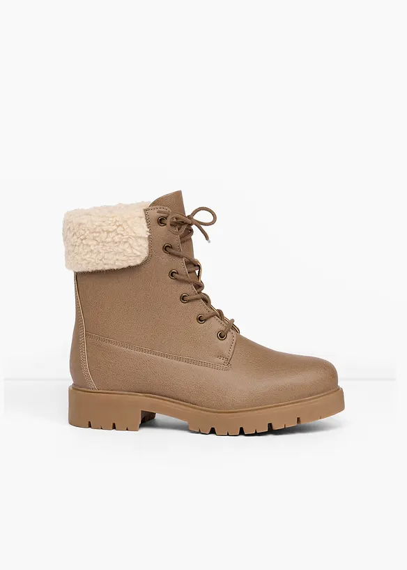 Boots fourr&eacute;es &agrave; lacets, bonprix