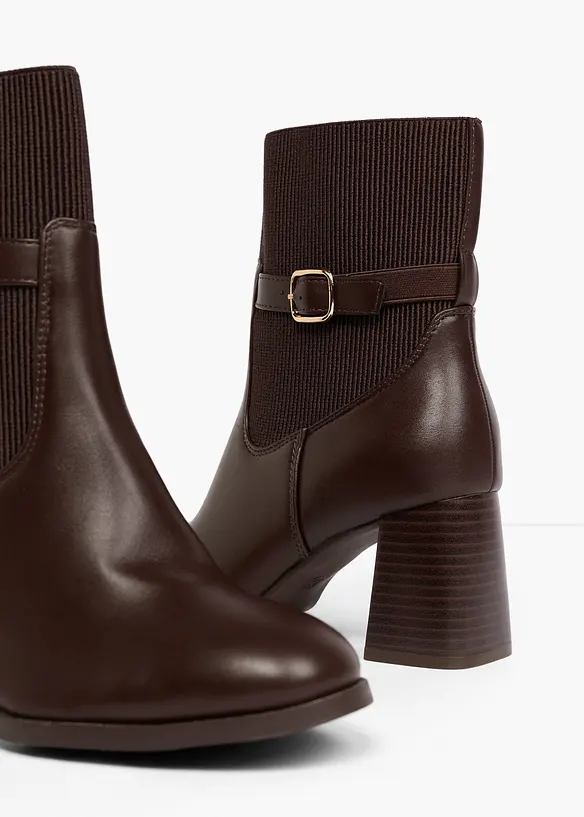 Bottines avec empi&egrave;cement en maille, bonprix