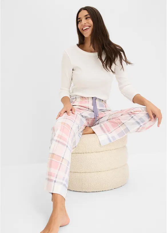 Gewebte Pyjamahose (2er Pack) aus Flanell, bonprix