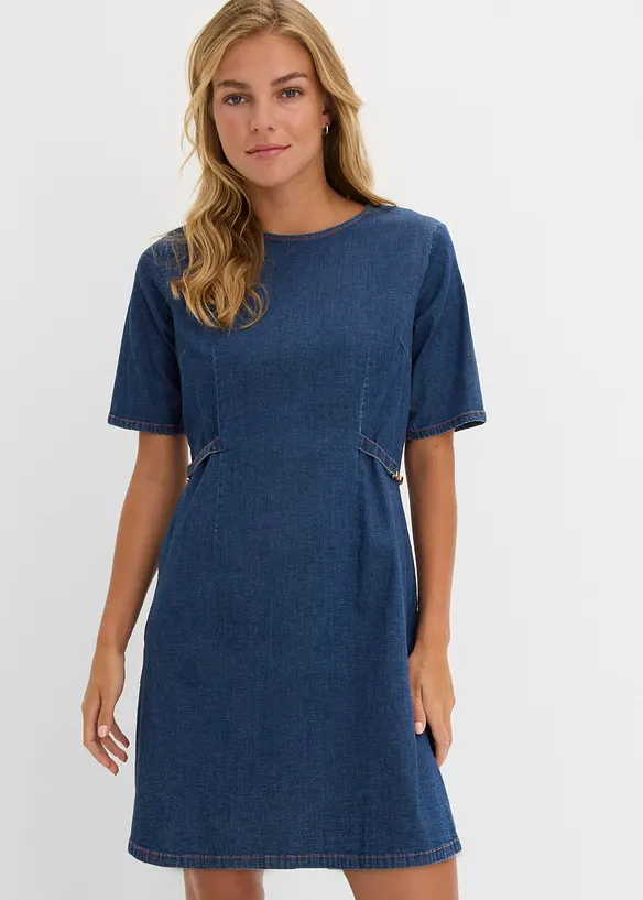 Robe en denim de coton extensible, bonprix