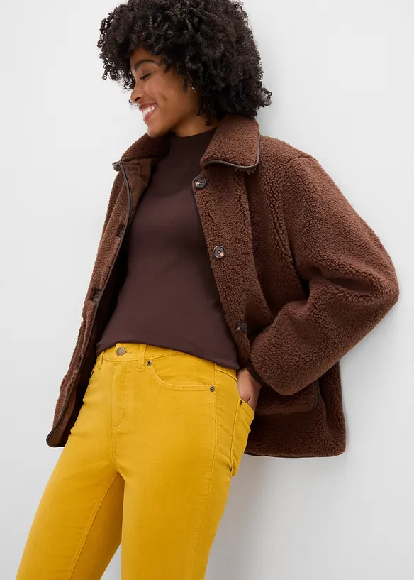 Pantalon &eacute;troit en velours c&ocirc;tel&eacute; de coton extensible, bonprix