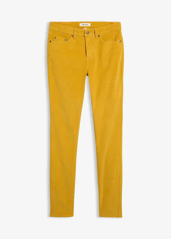 Pantalon &eacute;troit en velours c&ocirc;tel&eacute; de coton extensible, bonprix