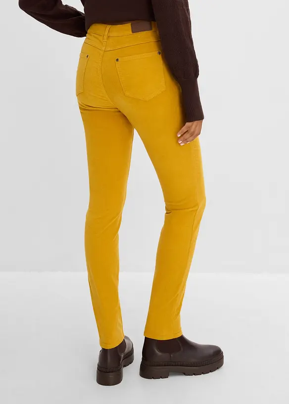 Pantalon &eacute;troit en velours c&ocirc;tel&eacute; de coton extensible, bonprix
