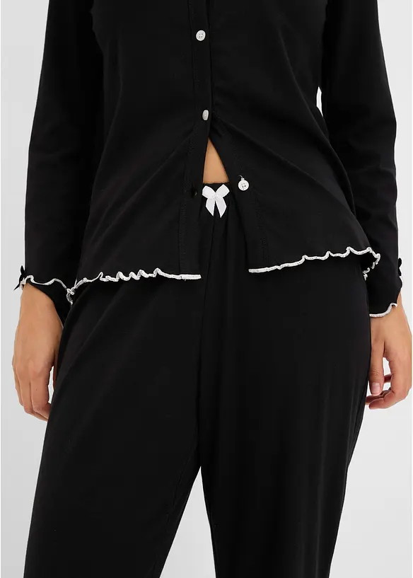 Pyjama aus weicher Baumwolle mit Knopfleiste, bonprix