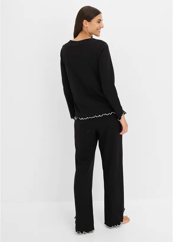 Pyjama aus weicher Baumwolle mit Knopfleiste, bonprix