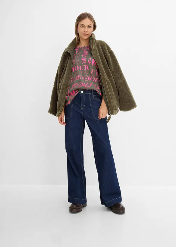 T-shirt oversize en coton et viscose, bonprix