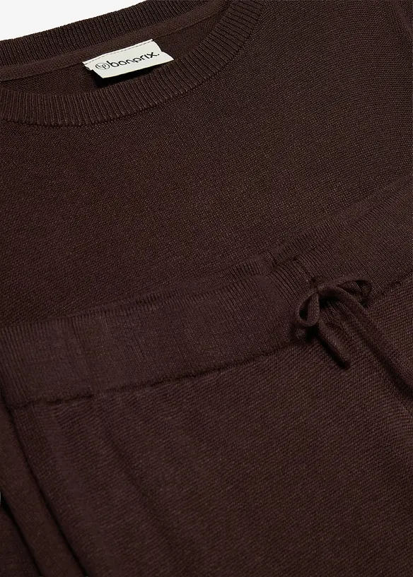 Feinstrickpullover und Strickhose aus softem Viskose Mix (2-tlg.Set), bonprix