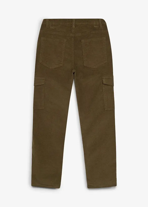 Pantalon cargo Regular Fit en velours c&ocirc;tel&eacute;, doublure chaude en jersey, bonprix