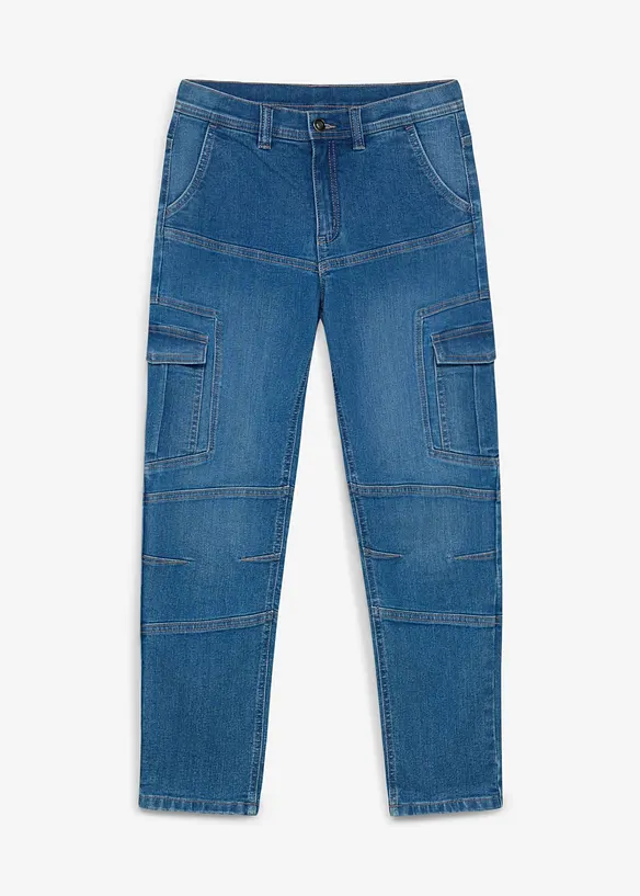 Jean Regular Fit &agrave; poches cargo, doublure chaude en jersey, bonprix