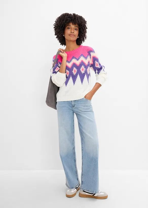 Fair-Isle-Grobstrick-Pullover, bonprix