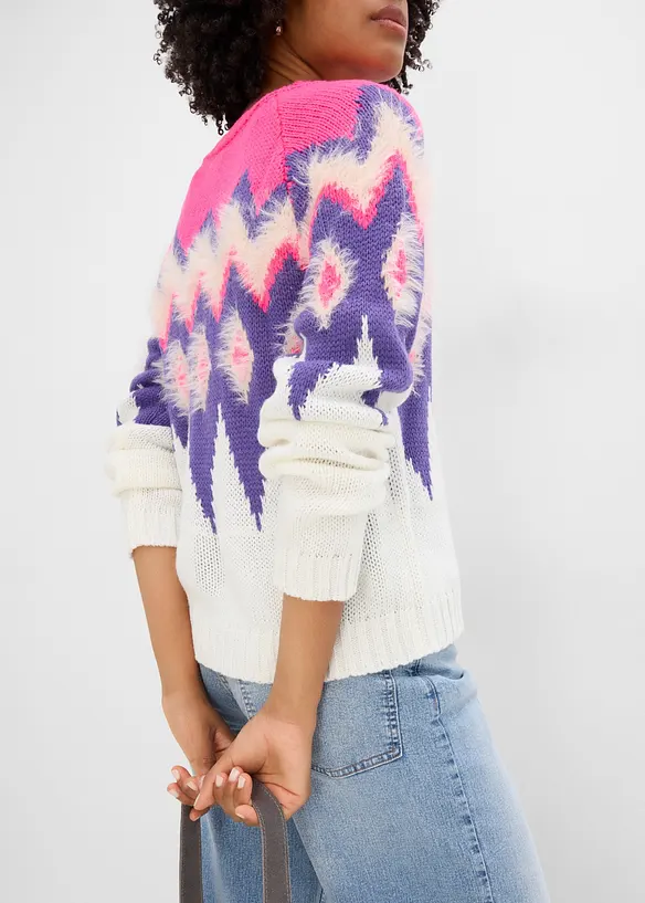 Fair-Isle-Grobstrick-Pullover, bonprix
