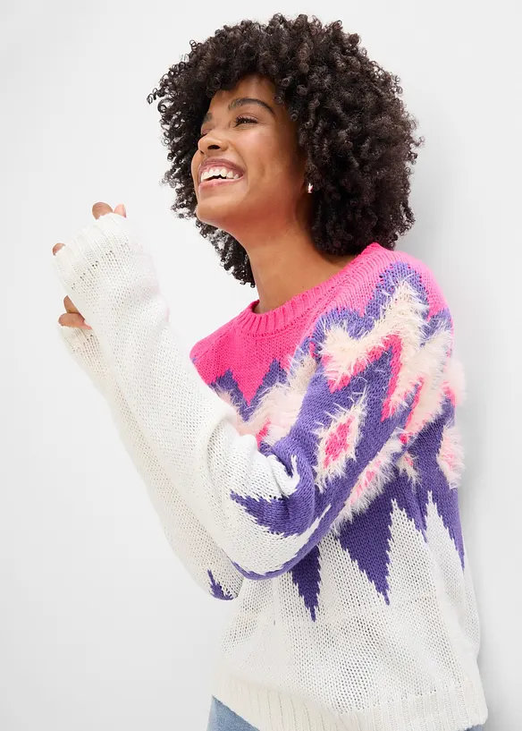 Fair-Isle-Grobstrick-Pullover, bonprix