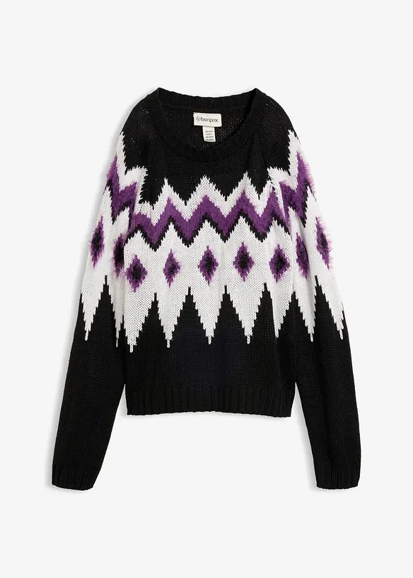 Pull en grosse maille &agrave; motif Fair Isle, bonprix