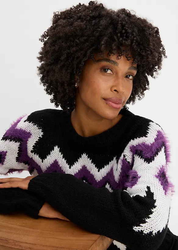 Pull en grosse maille &agrave; motif Fair Isle, bonprix