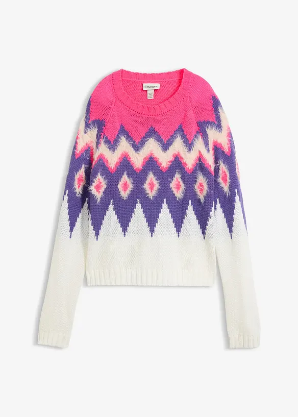 Fair-Isle-Grobstrick-Pullover, bonprix