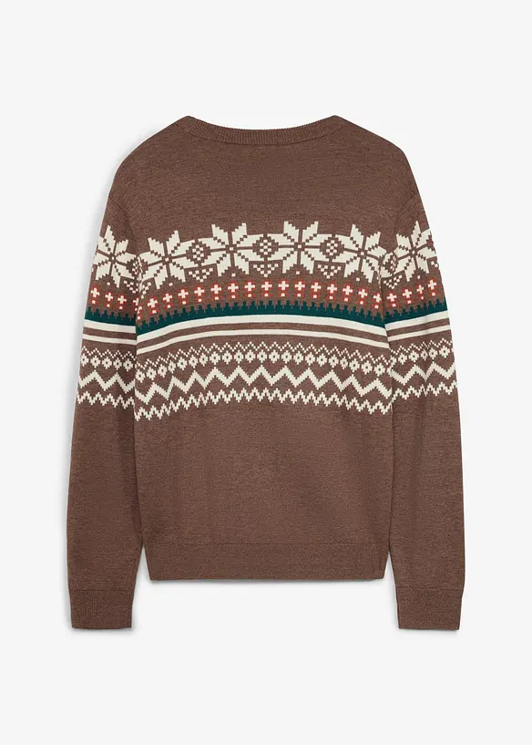 Pull en fine maille &agrave; motif norv&eacute;gien, bonprix