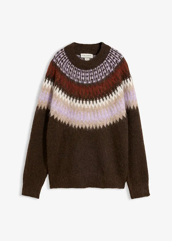 Pull norv&eacute;gien &agrave; col rond, bonprix