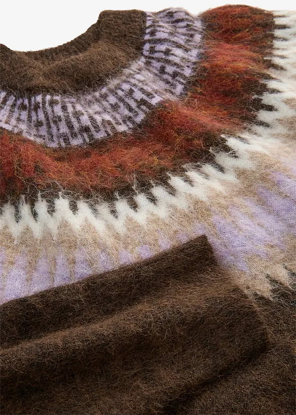 Pull norv&eacute;gien &agrave; col rond, bonprix
