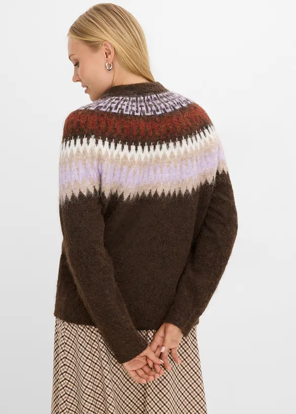 Pull norv&eacute;gien &agrave; col rond, bonprix