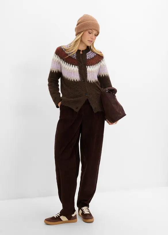 Gilet en maille &agrave; motif norv&eacute;gien, bonprix