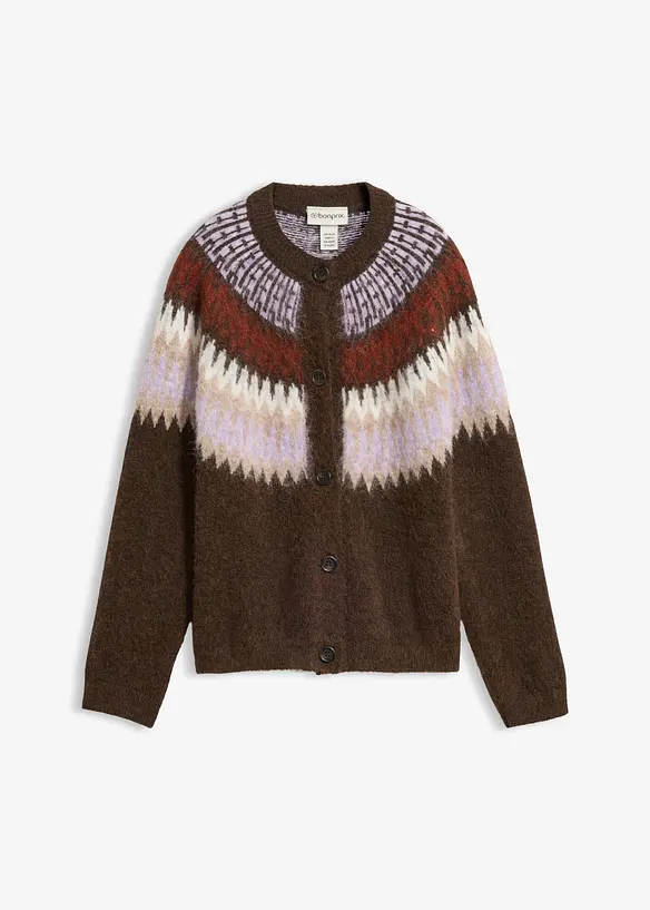 Gilet en maille &agrave; motif norv&eacute;gien, bonprix
