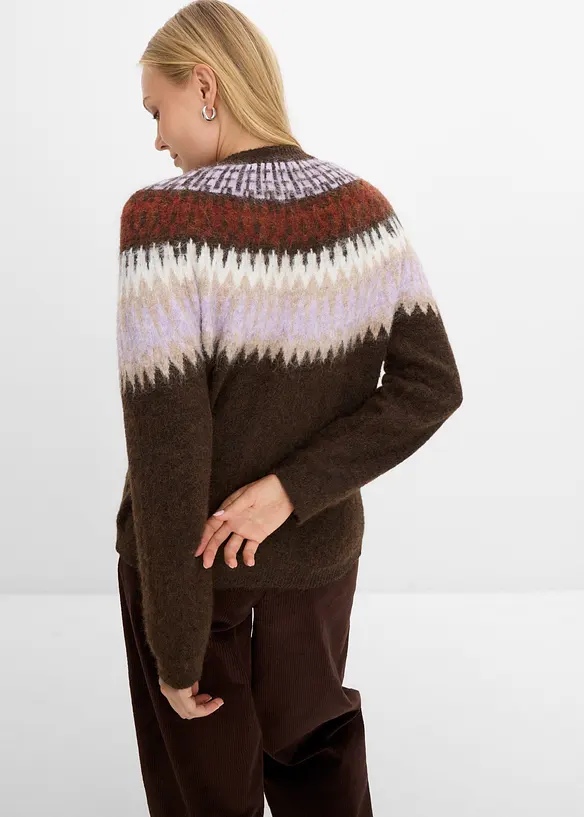 Gilet en maille &agrave; motif norv&eacute;gien, bonprix