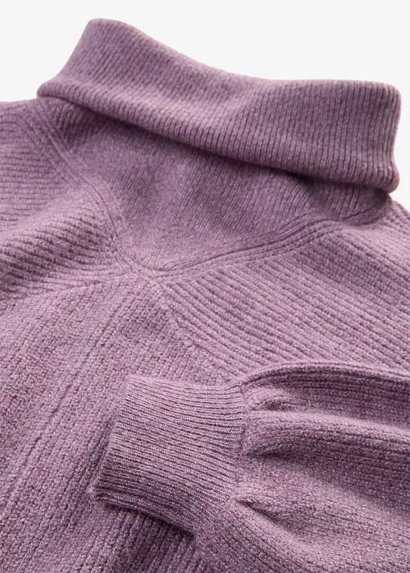 Rollkragenpullover mit Puffer&auml;rmeln, bonprix