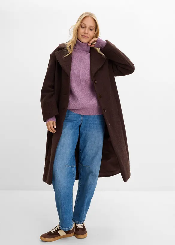 Rollkragenpullover mit Puffer&auml;rmeln, bonprix