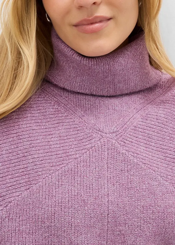 Rollkragenpullover mit Puffer&auml;rmeln, bonprix