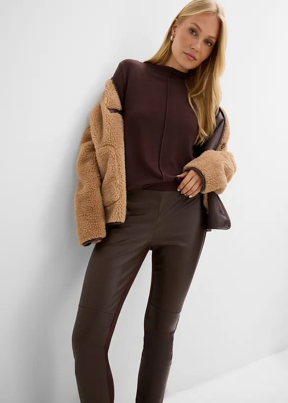 Legging enduit avec coutures d&rsquo;empi&egrave;cement aux genoux, bonprix