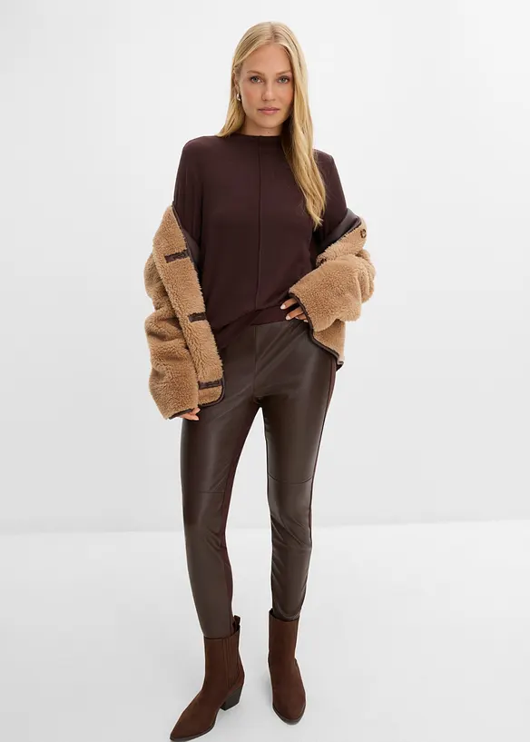 Legging enduit avec coutures d&rsquo;empi&egrave;cement aux genoux, bonprix