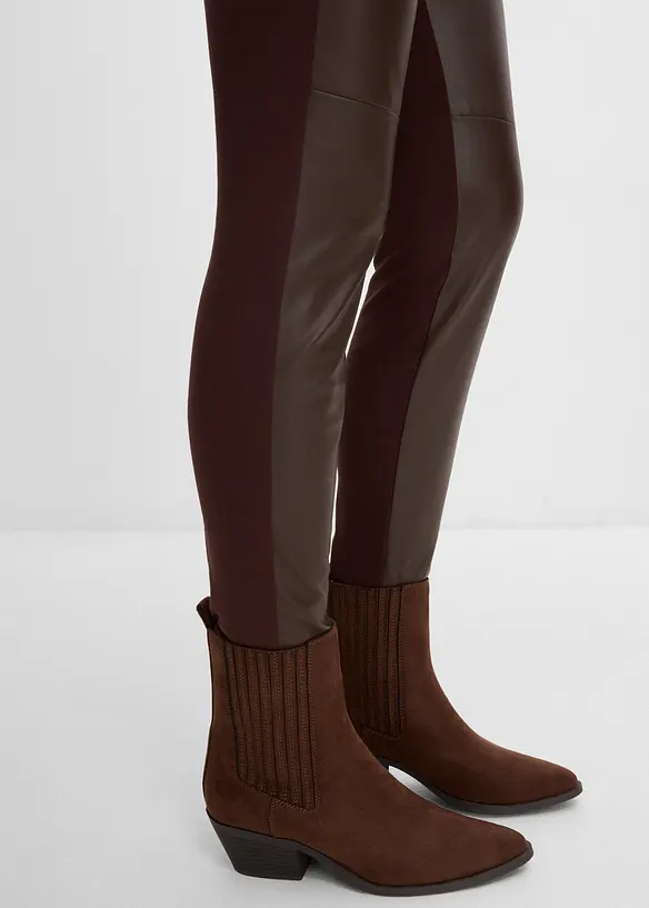 Legging enduit avec coutures d&rsquo;empi&egrave;cement aux genoux, bonprix