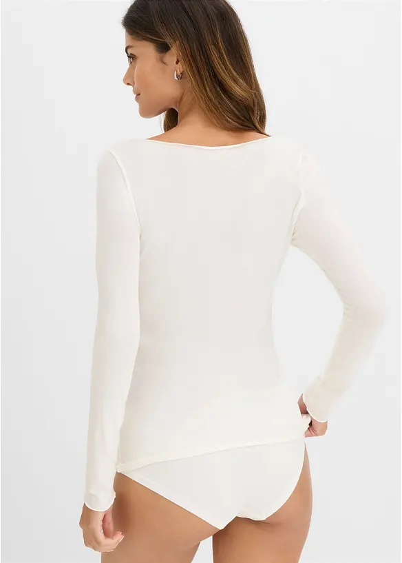 Ultralight Langarmshirt mit U-Boot-Ausschnitt aus Kaschmir-Mix, bonprix