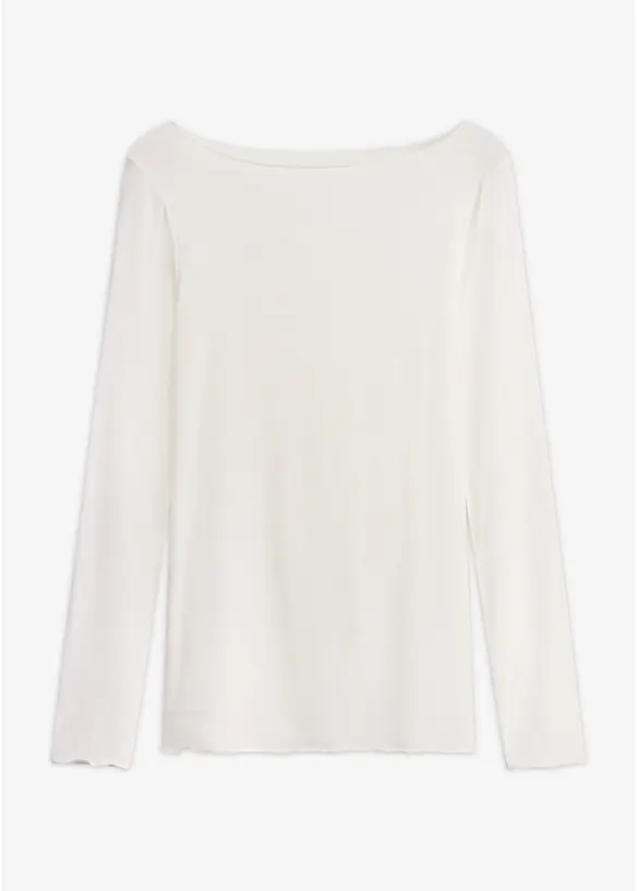 Ultralight Langarmshirt mit U-Boot-Ausschnitt aus Kaschmir-Mix, bonprix