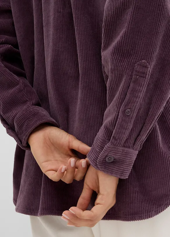 Surchemise oversize en velours c&ocirc;tel&eacute;, bonprix