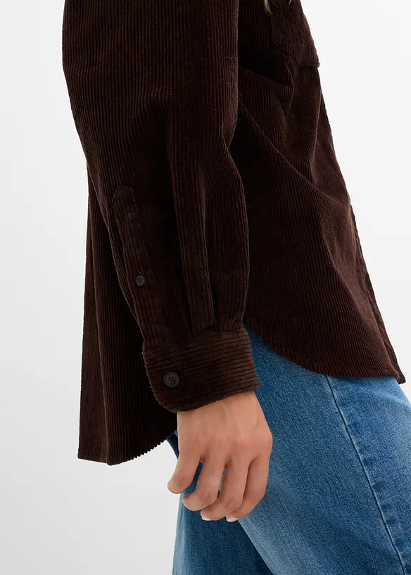 Surchemise oversize en velours c&ocirc;tel&eacute;, bonprix