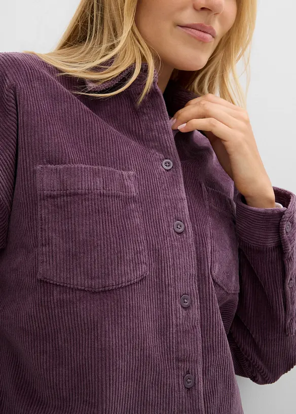 Surchemise oversize en velours c&ocirc;tel&eacute;, bonprix
