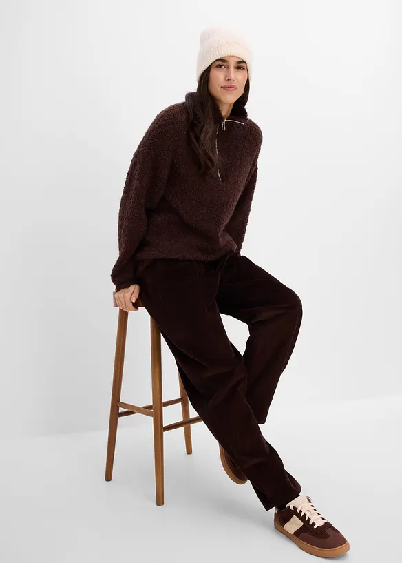 Pull camionneur, aspect boucl&eacute;, bonprix