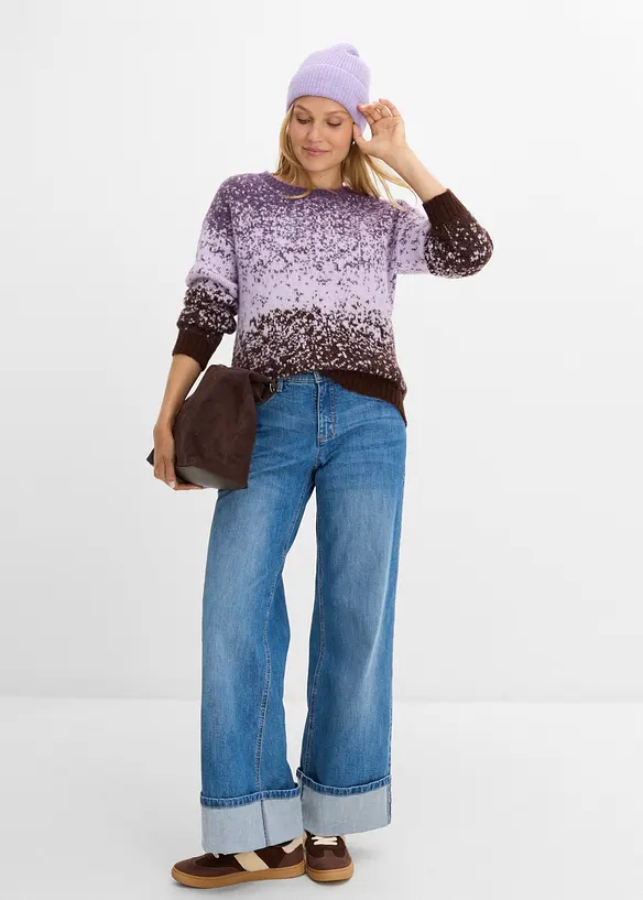Pull en fil duveteux, bonprix