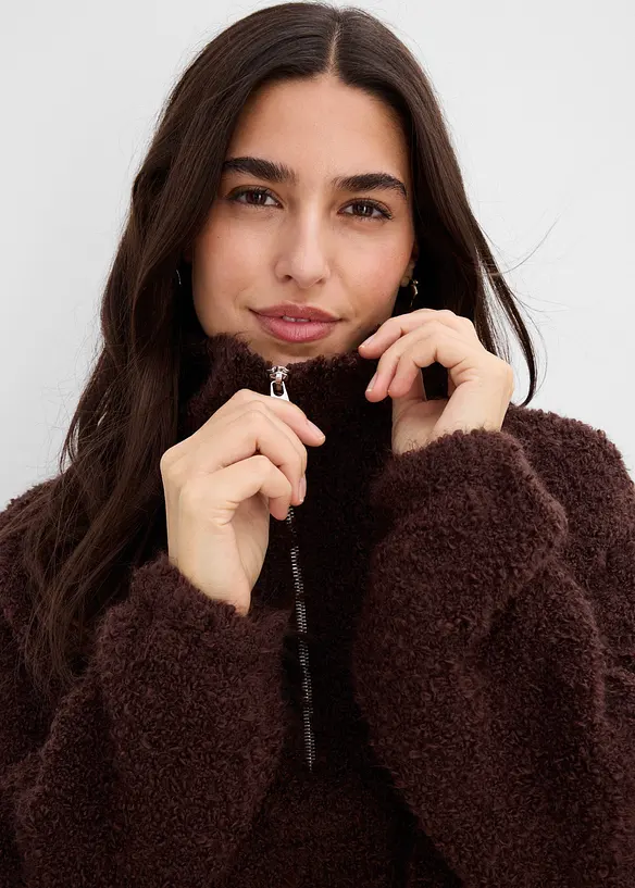 Pull camionneur, aspect boucl&eacute;, bonprix