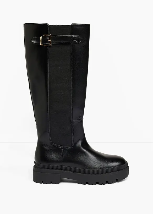 Bottes tige large fourr&eacute;es &agrave; empi&egrave;cement &eacute;lastique, bonprix