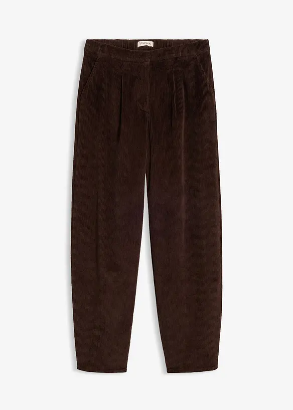 Pantalon Barrel en velours &agrave; larges c&ocirc;tes, bonprix