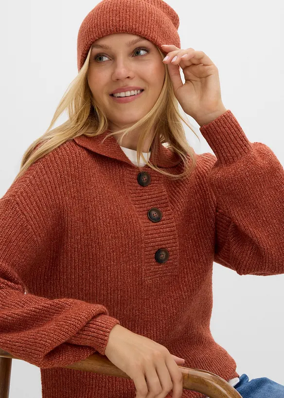 Pull camionneur en coton m&eacute;lang&eacute;, bonprix