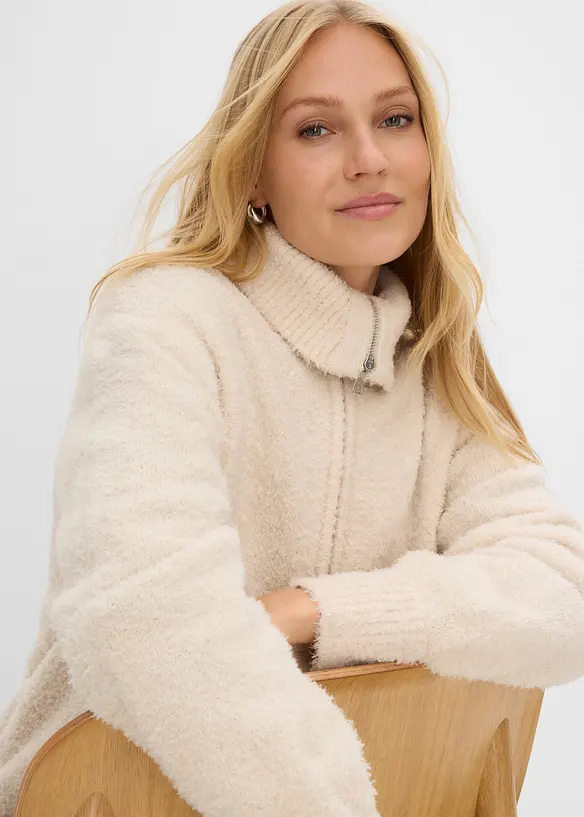 Boucl&eacute;-Strickjacke, bonprix