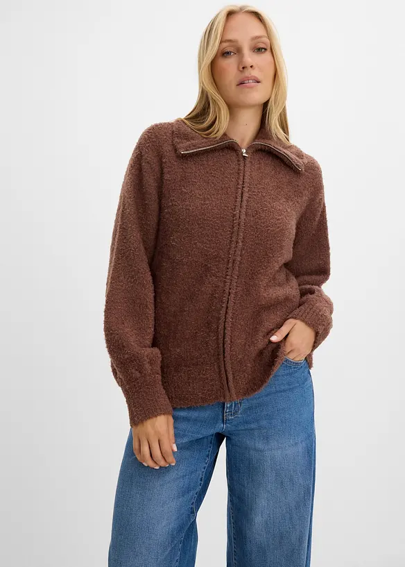 Boucl&eacute;-Strickjacke, bonprix