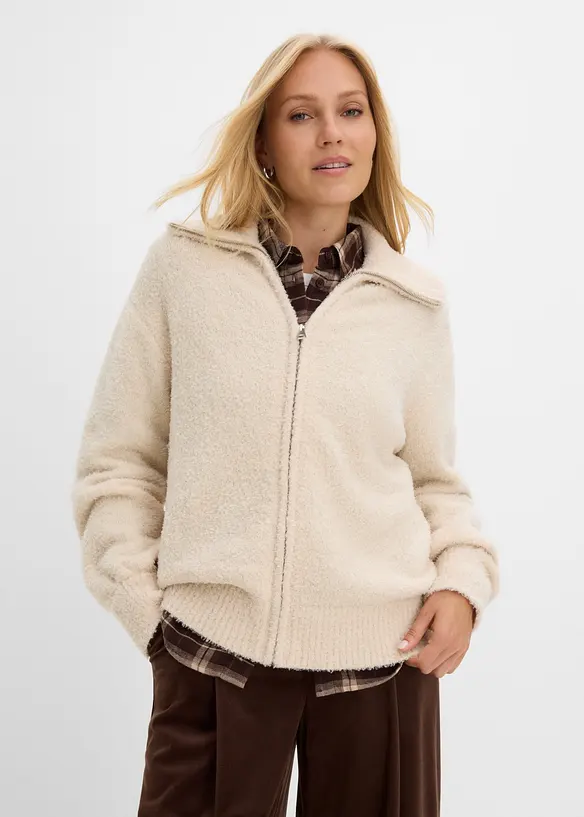 Boucl&eacute;-Strickjacke, bonprix
