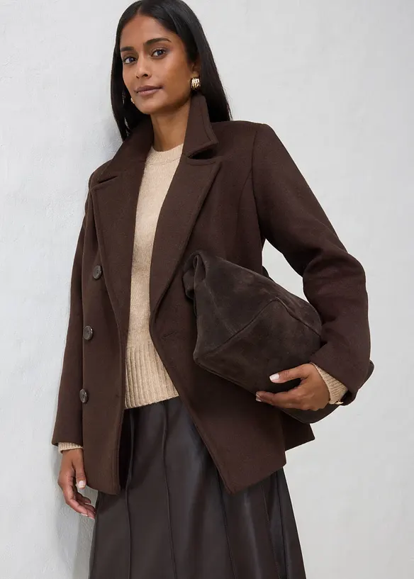 Caban en laine m&eacute;lang&eacute;e, bonprix