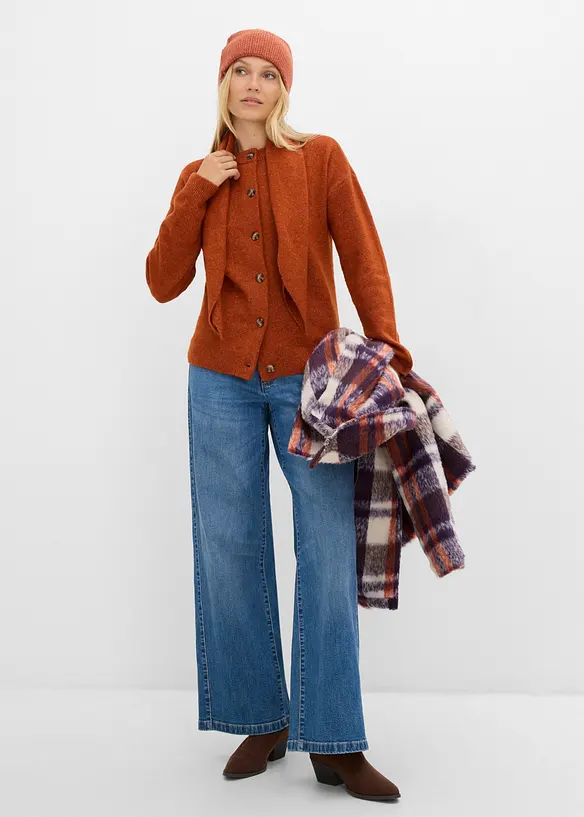 Strickjacke mit Schalkragen, bonprix